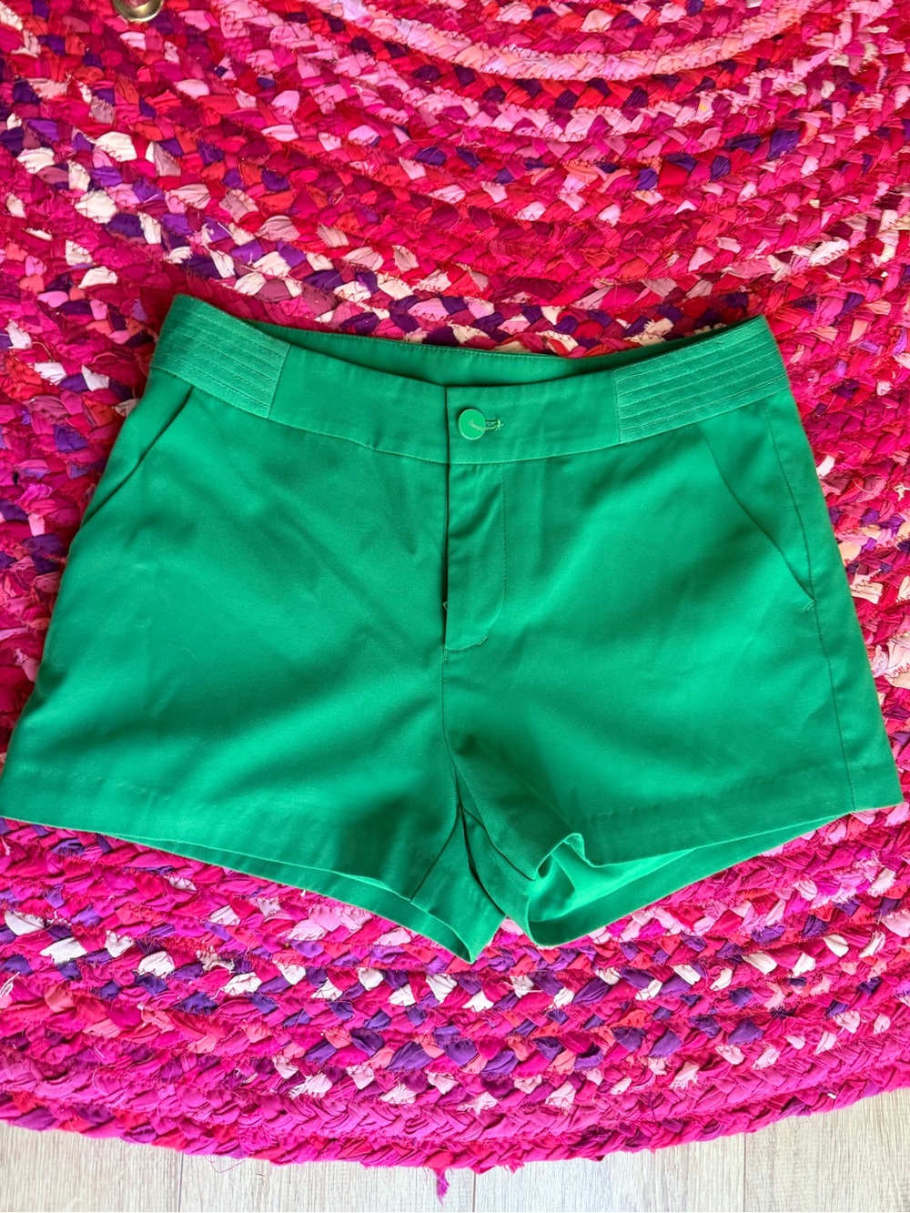 Boyish Emerald Green High-Waist Shorts
